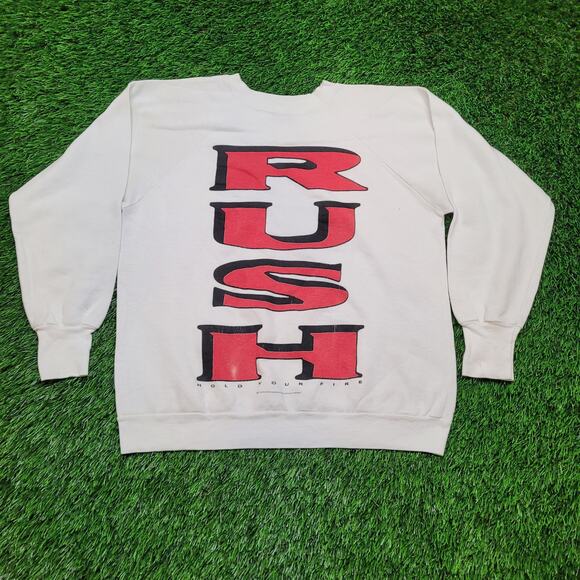 Vintage 1987 RUSH Hold Your Fire Tour Sweatshirt Womens XL Oversized - Picture 1 of 12